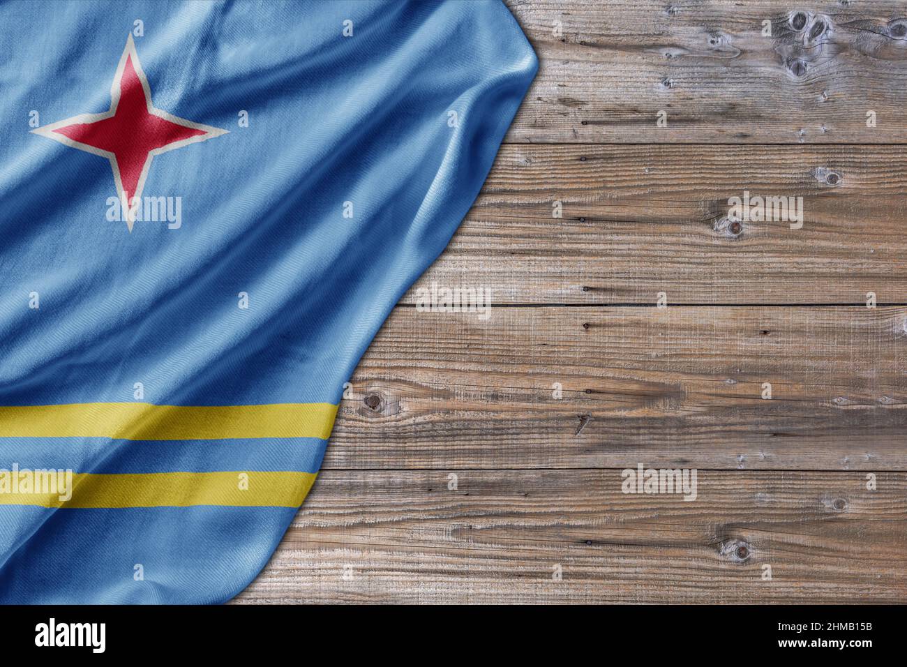 Wooden pattern old nature table board with Aruba flag Stock Photo - Alamy