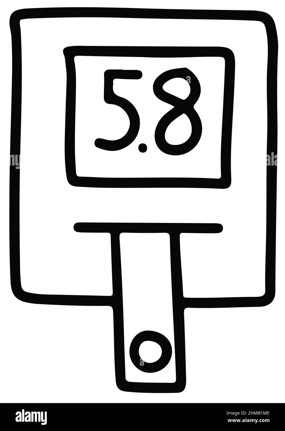Glucometer doodle icon. isolated on white background vector illustration Stock Vector