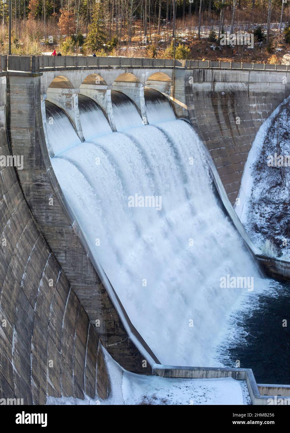 The Nepaug Dam in Connecticut. Stock Photo