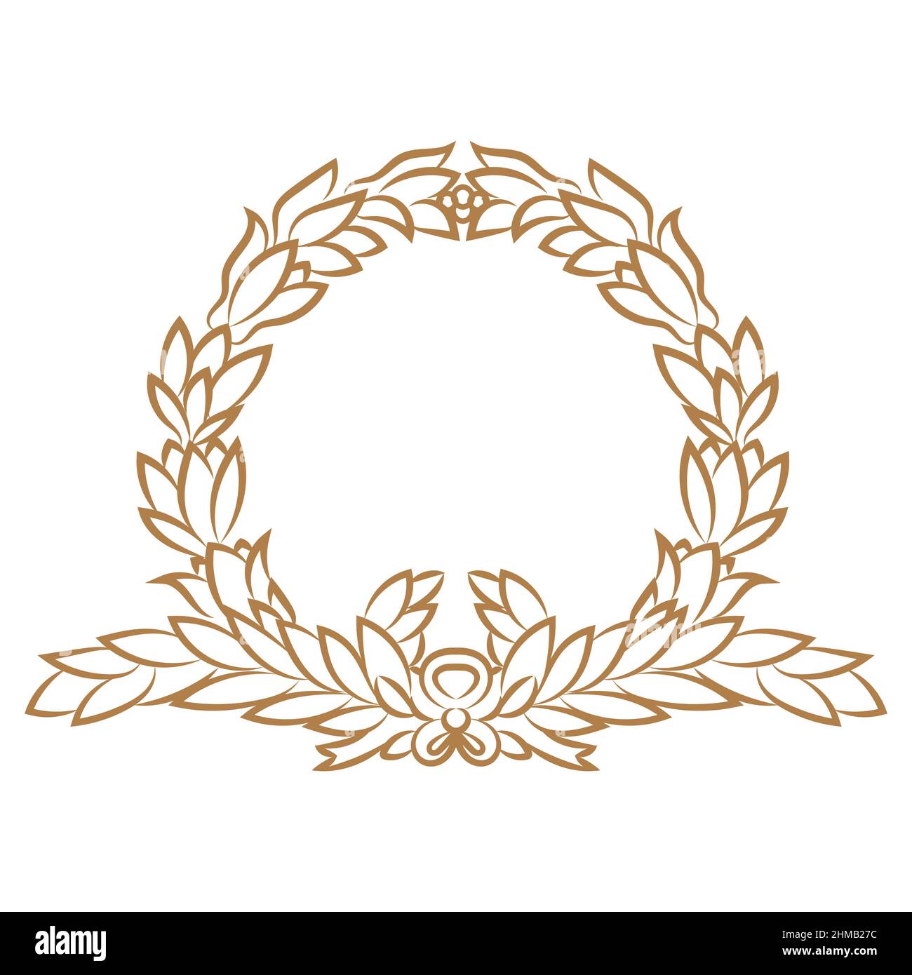 Greek laurel or olive wreath semicircle for the winners and champions