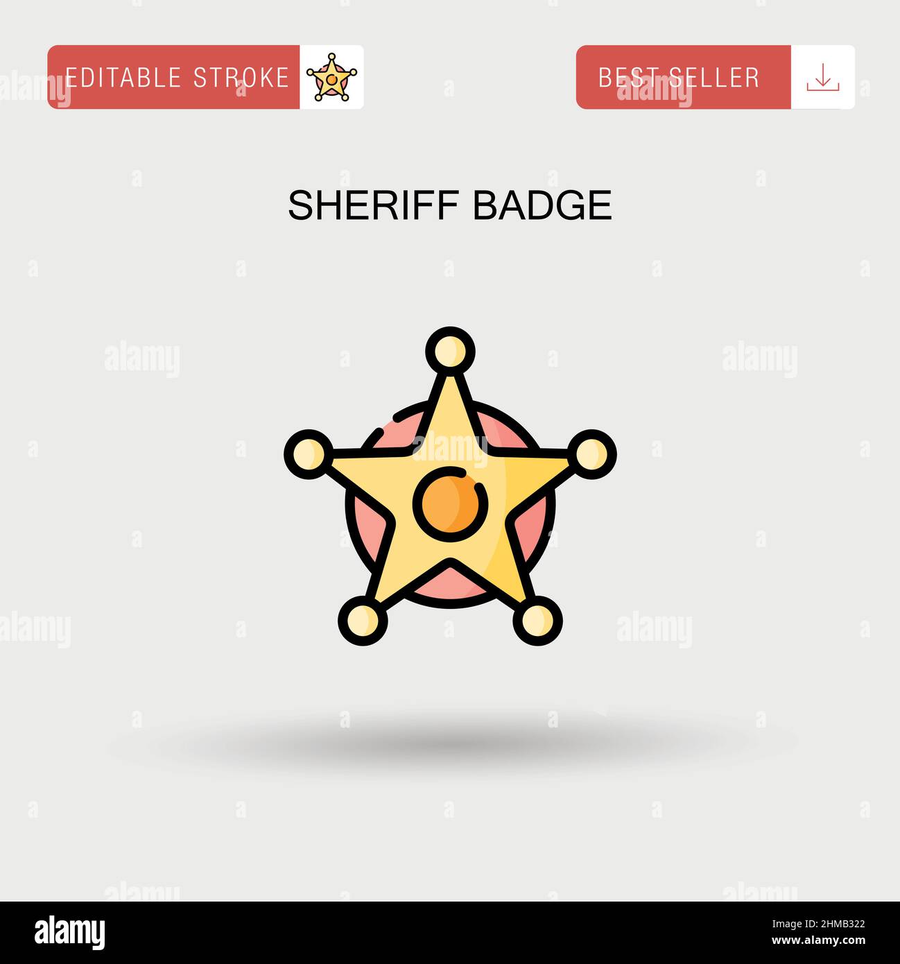 Sheriff badge Simple vector icon Stock Vector Image & Art - Alamy