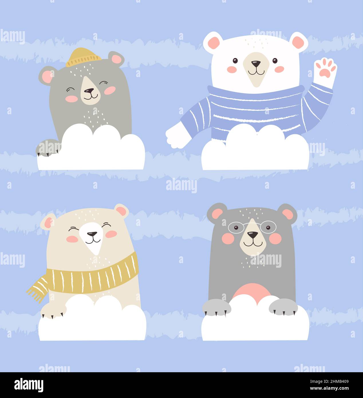 Set of funny teddy bears Stock Vector Image & Art - Alamy