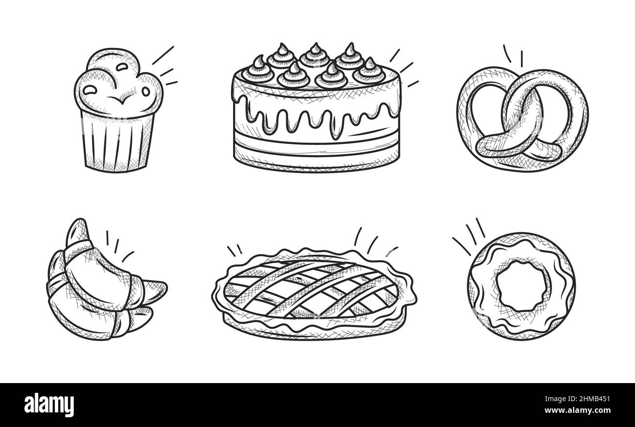 Bakery fresh icons vector Black and White Stock Photos & Images - Alamy