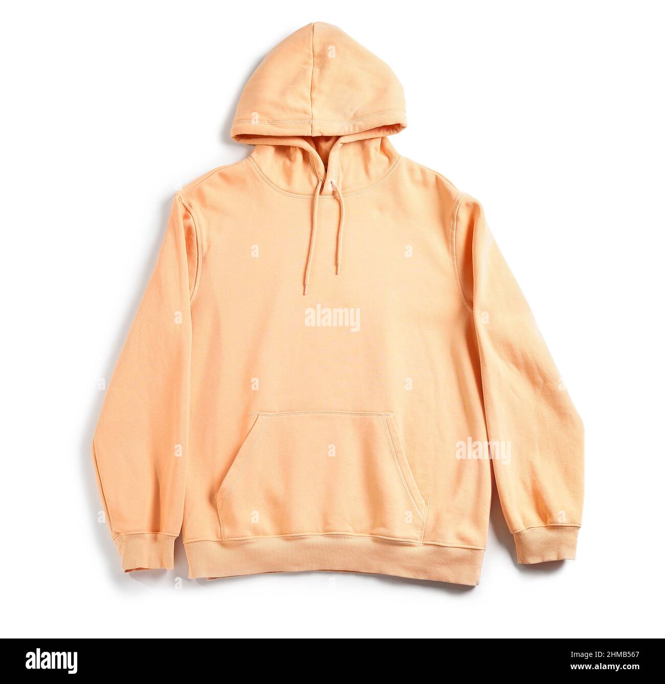 Stylish orange hoodie on white background Stock Photo - Alamy