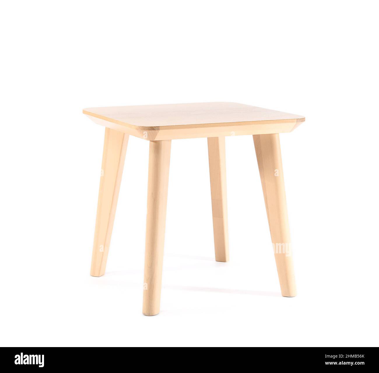 Wooden coffee table on white background Stock Photo - Alamy