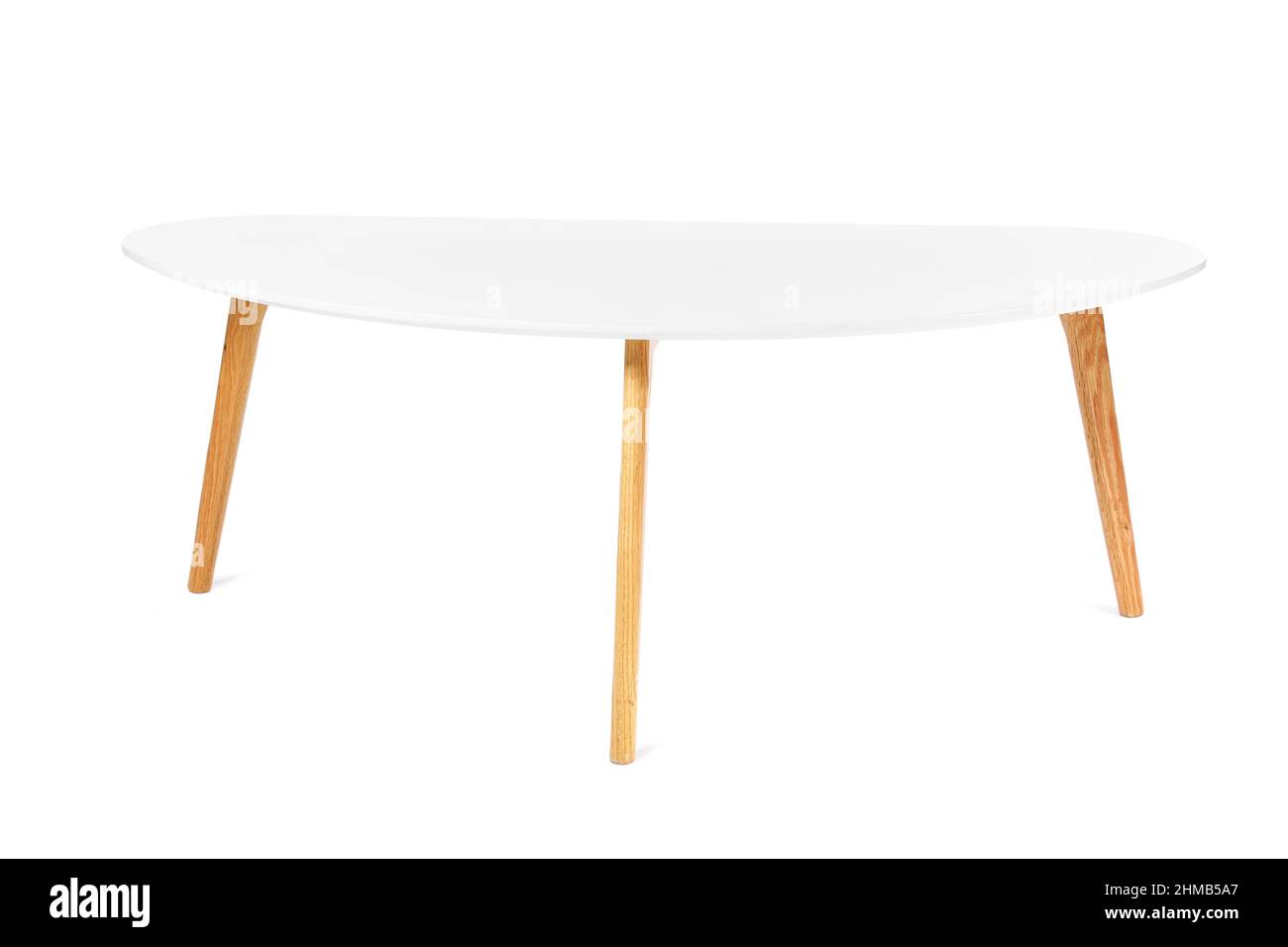 Wooden coffee table on white background Stock Photo - Alamy