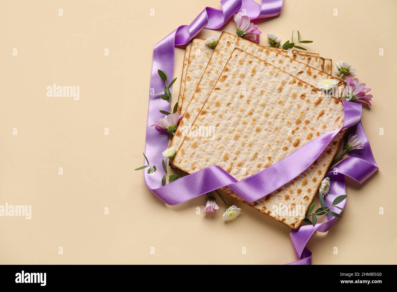 Jewish flatbread for Passover on light background Stock Photo Alamy