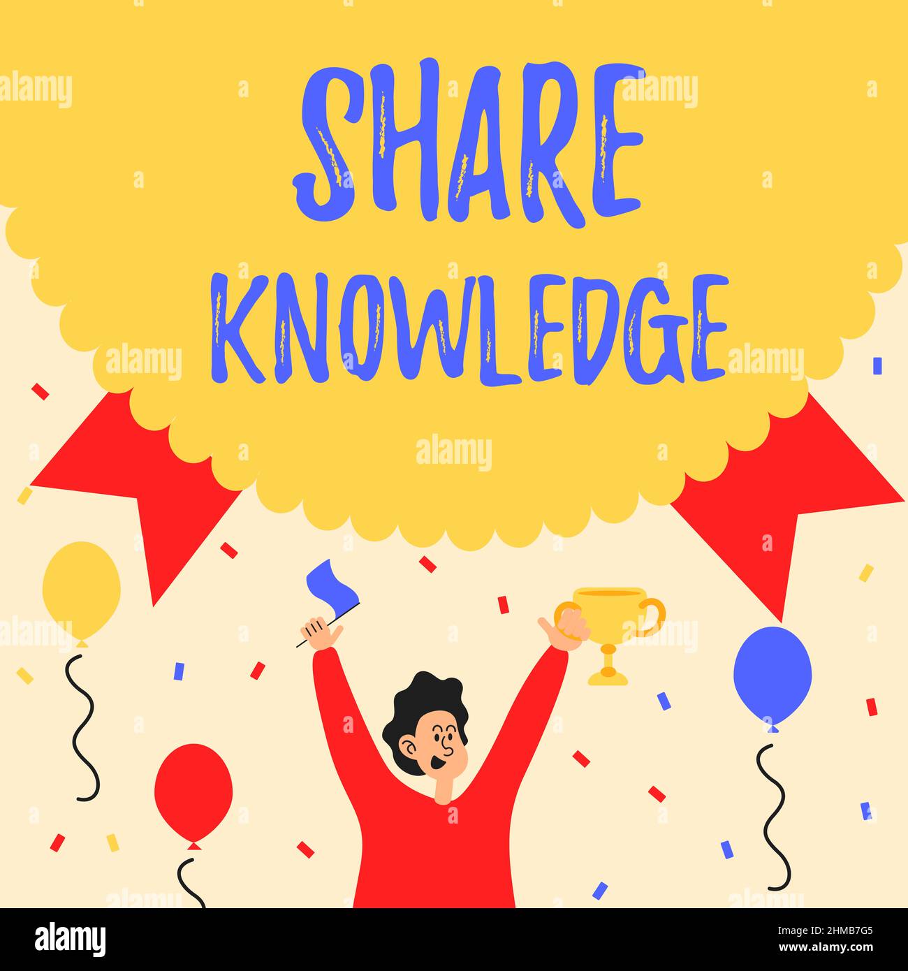 Text caption presenting Share Knowledge. Concept meaning teaching