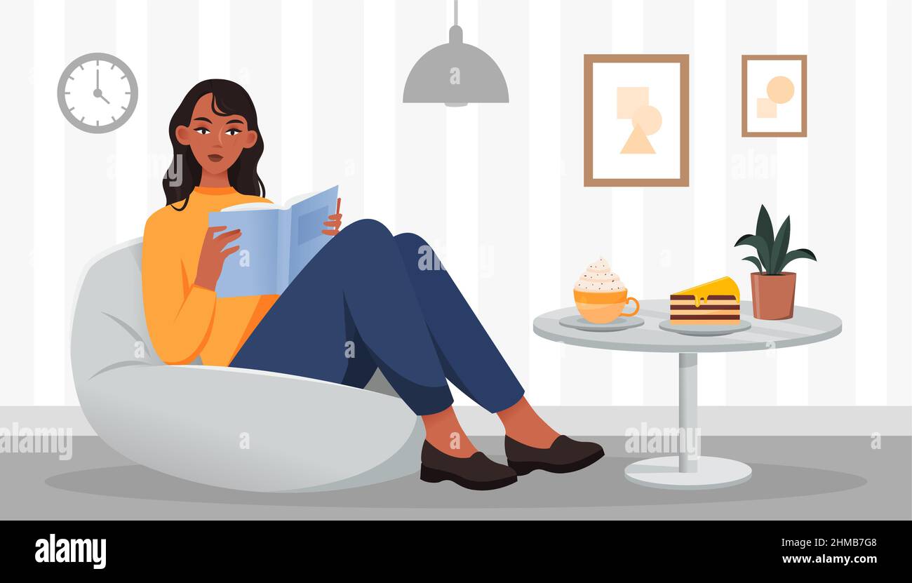 Reading books at home abstract concept Stock Vector Image & Art - Alamy