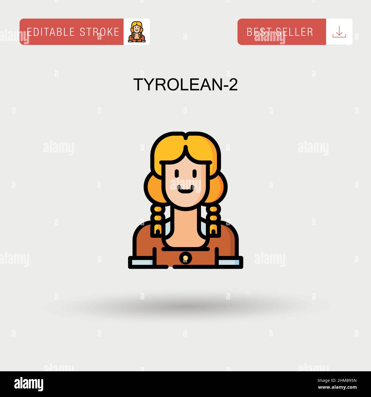 Tyrolean-2 Simple vector icon. Stock Vector