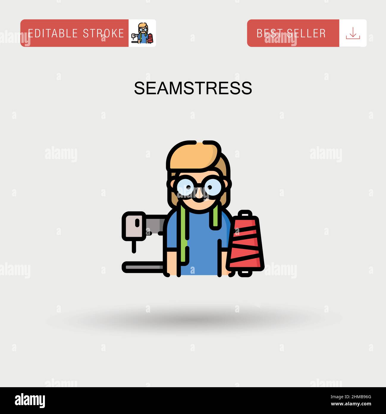 Seamstress Simple vector icon Stock Vector Image & Art - Alamy