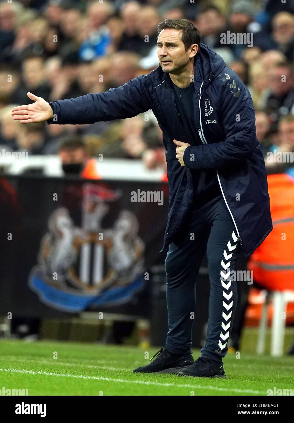 Everton manager Frank Lampard reacts during the Premier League match at