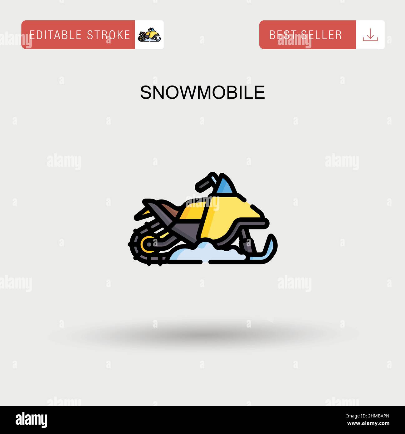 Snowmobile Simple vector icon. Stock Vector