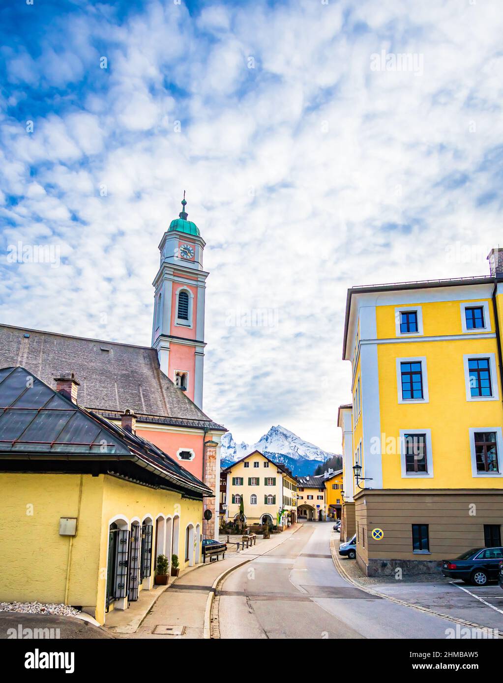 Histroical city center of Berchtesgaden, Bavaria Stock Photo