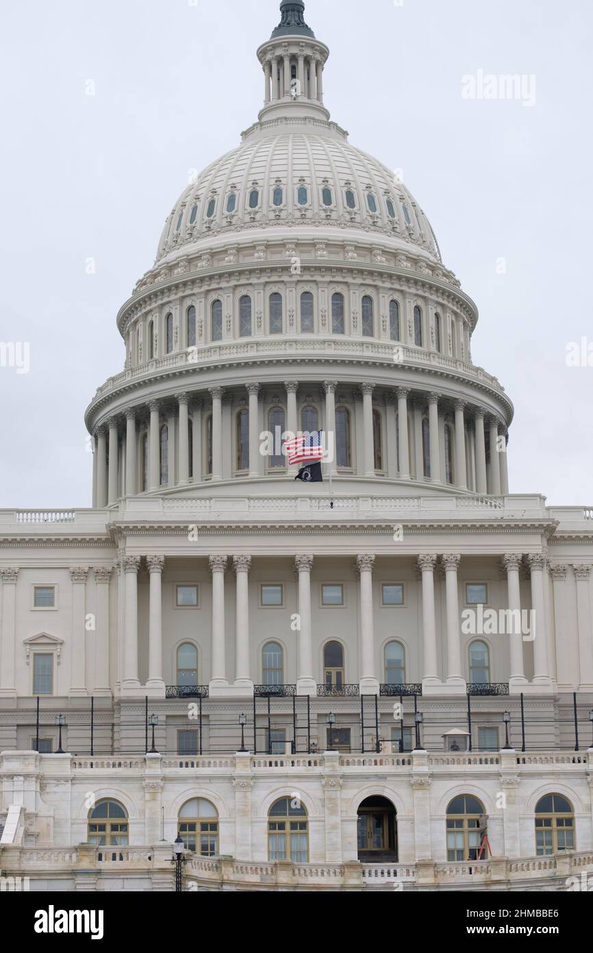 U.S. Capitol with Fencing Stock Photo