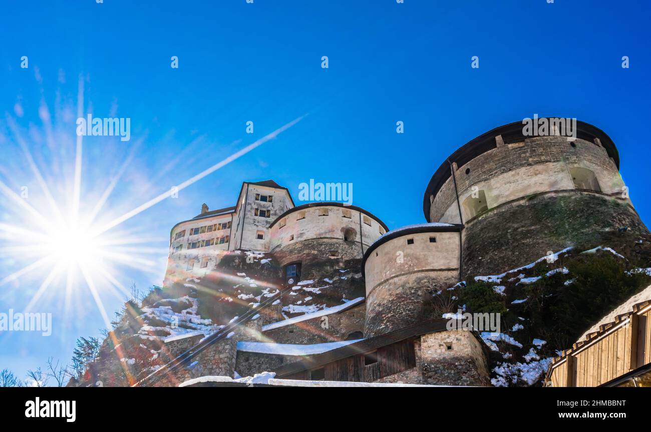 The Kufstein Fortress in winter landscape, Tyrol, Austria Stock Photo
