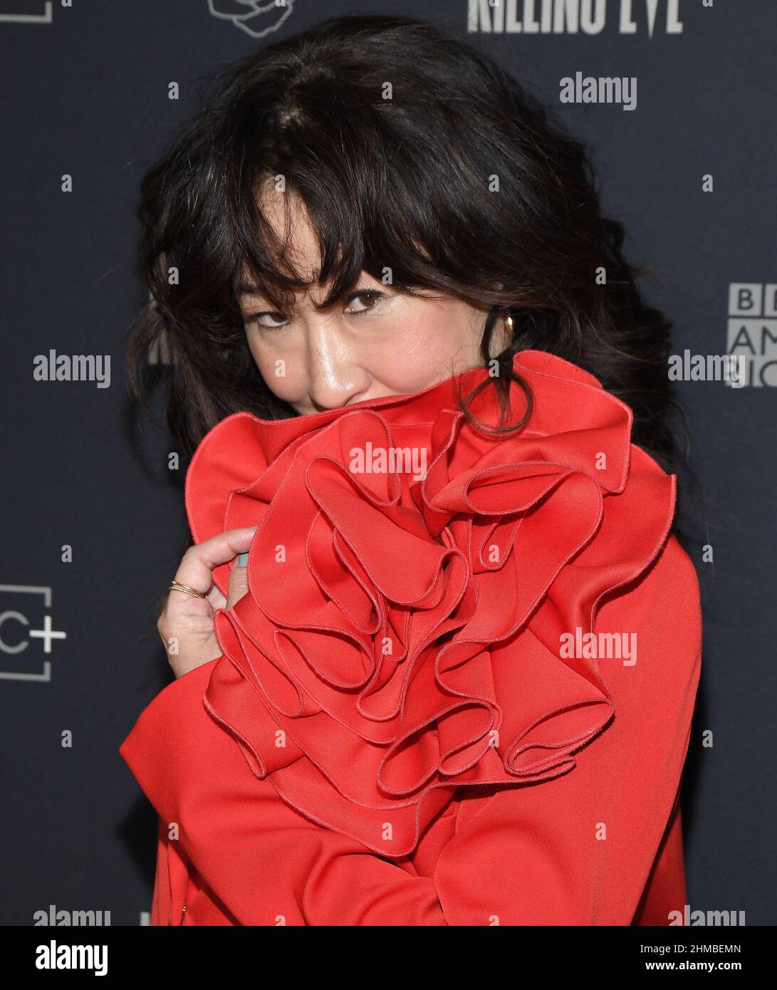 Los Angeles, USA. 08th Feb, 2022. Sandra Oh at the BBC's KILLING EVE Season Four Photo Call held at The Peninsula Beverly Hills in Beverly Hills, CA on Tuesday, ?February 8, 2022. (Photo By Sthanlee B. Mirador/Sipa USA) Credit: Sipa USA/Alamy Live News Stock Photo
