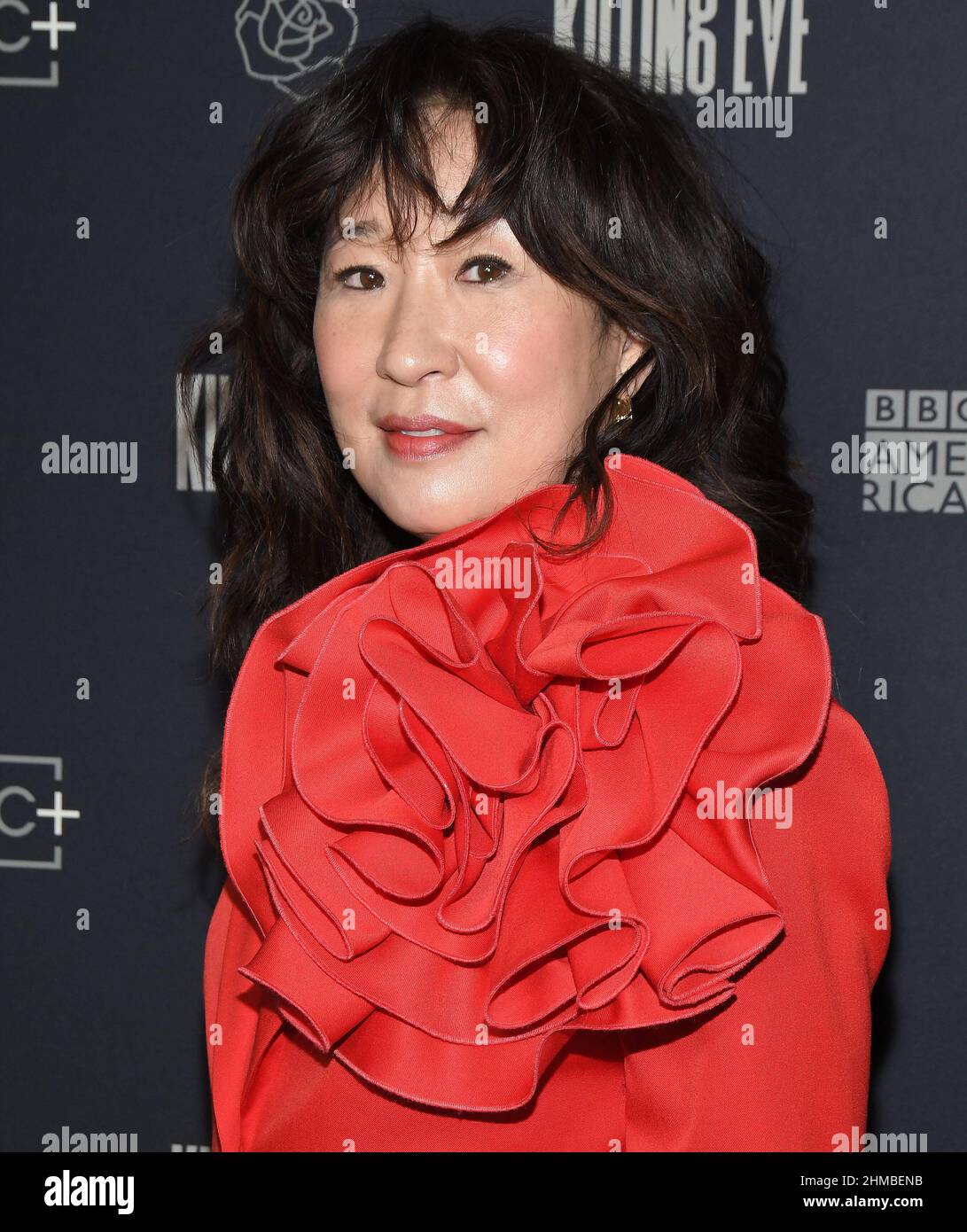 Los Angeles, USA. 08th Feb, 2022. Sandra Oh at the BBC's KILLING EVE Season Four Photo Call held at The Peninsula Beverly Hills in Beverly Hills, CA on Tuesday, ?February 8, 2022. (Photo By Sthanlee B. Mirador/Sipa USA) Credit: Sipa USA/Alamy Live News Stock Photo