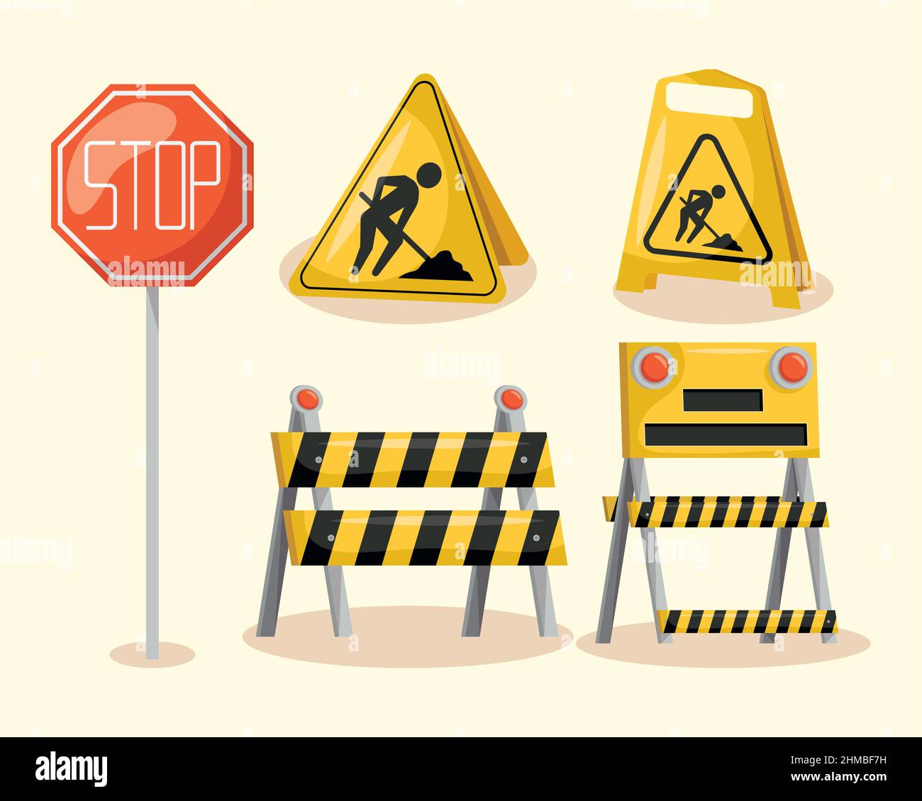 five under construction set icons Stock Vector Image & Art - Alamy