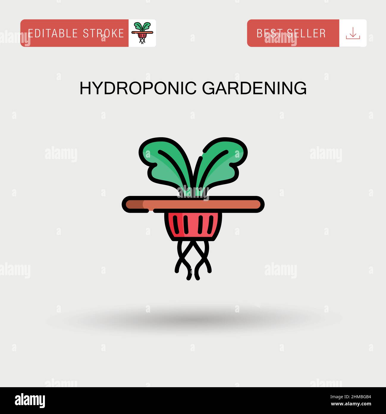 Hydroponic gardening Simple vector icon. Stock Vector