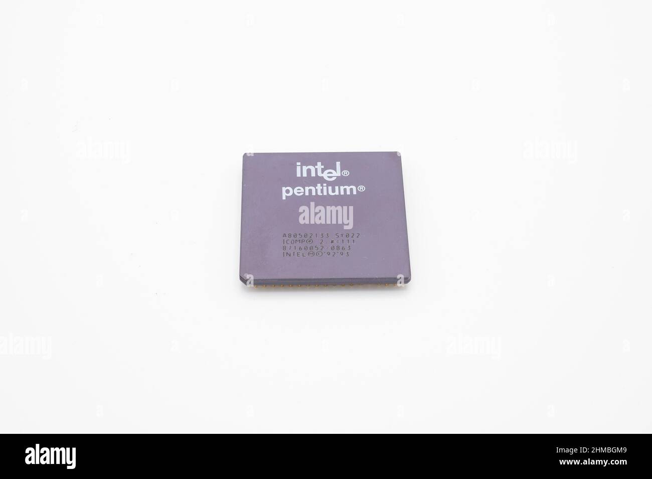 Old computer processor on a white background Stock Photo Alamy