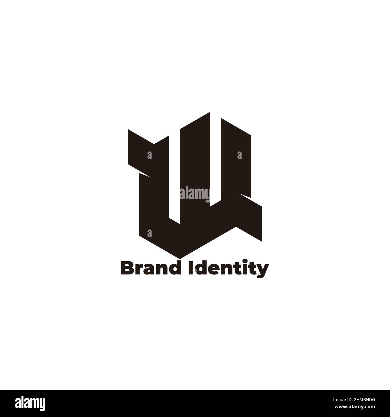 Letter w vector origami logo hi-res stock photography and images - Alamy