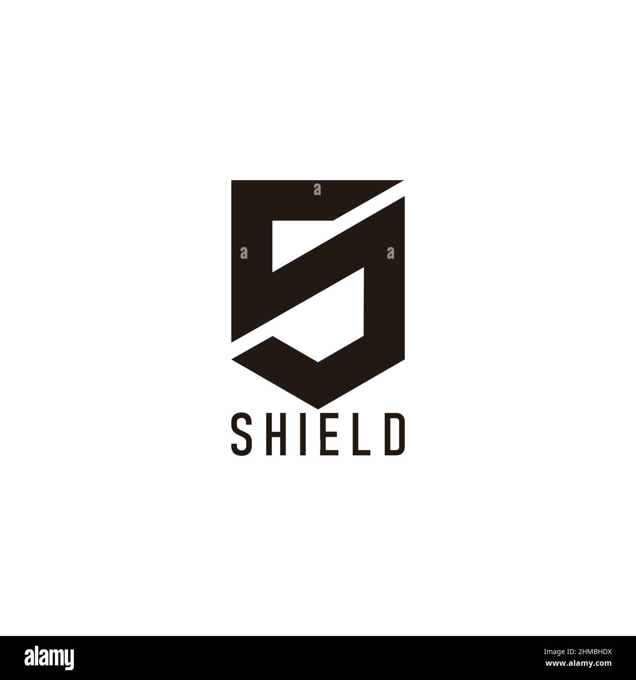 letter s shield simple geometric line logo vector Stock Vector