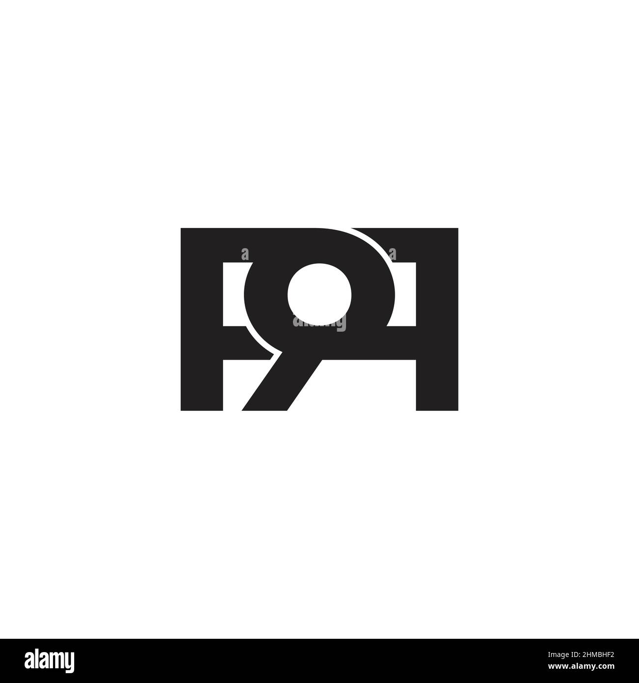 letter pr simple linked overlapping logo vector Stock Vector