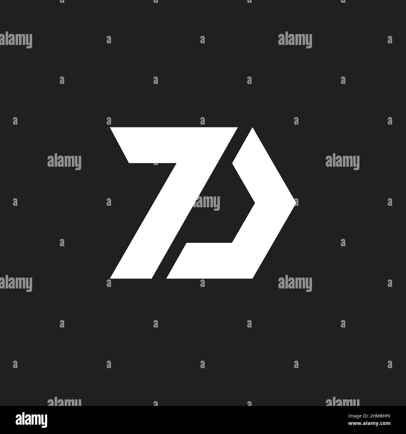 letter pd simple motion arrow geometric logo vector Stock Vector