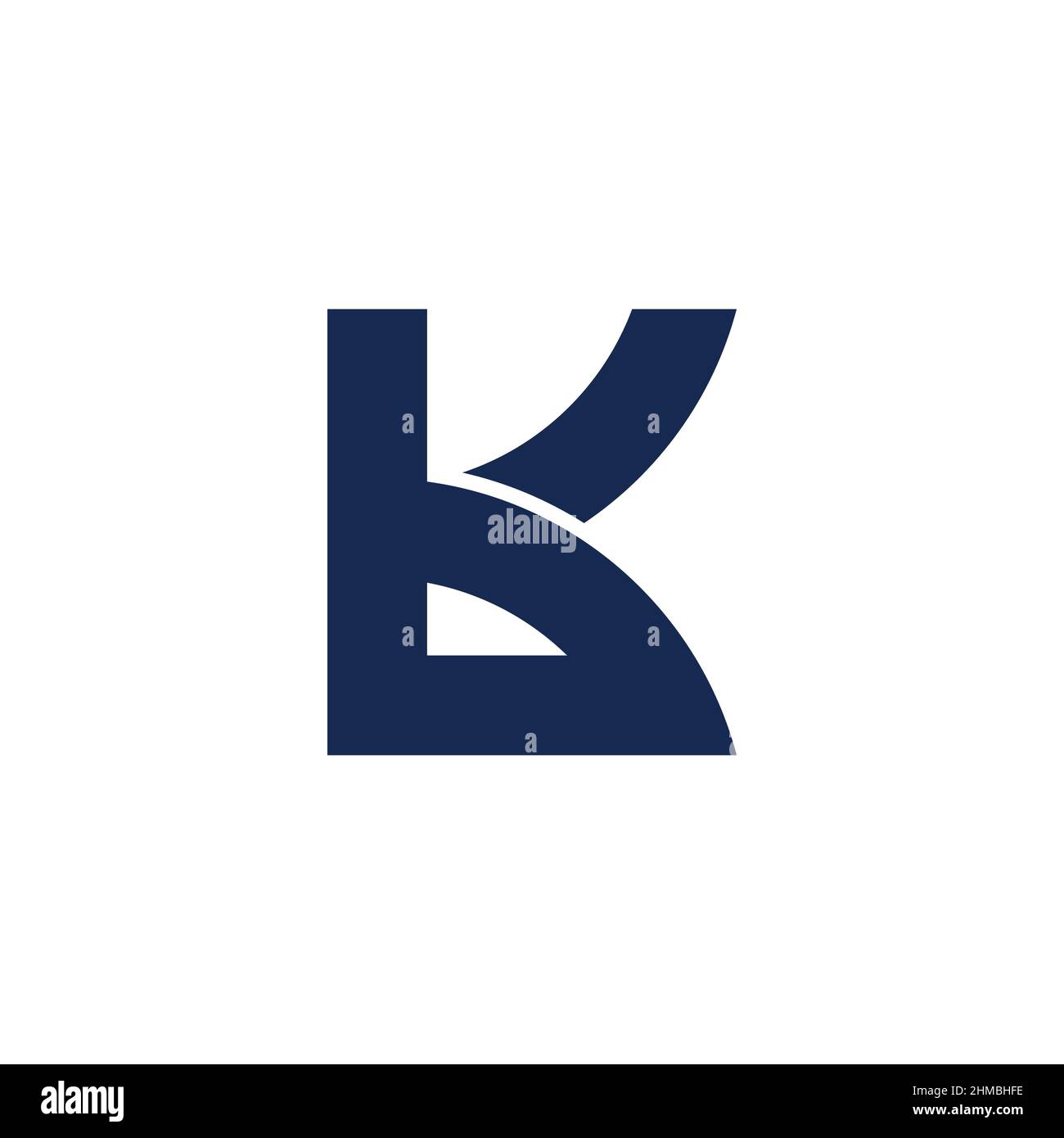 letter kb simple flat curves geometric logo vector Stock Vector