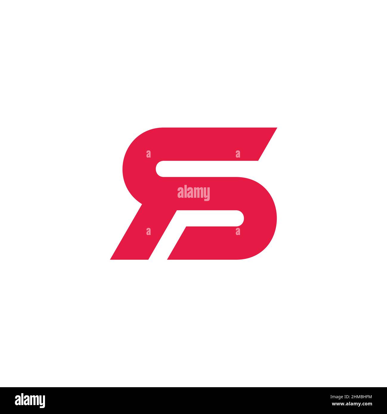 letter sr abstract geometric link line logo vector Stock Vector