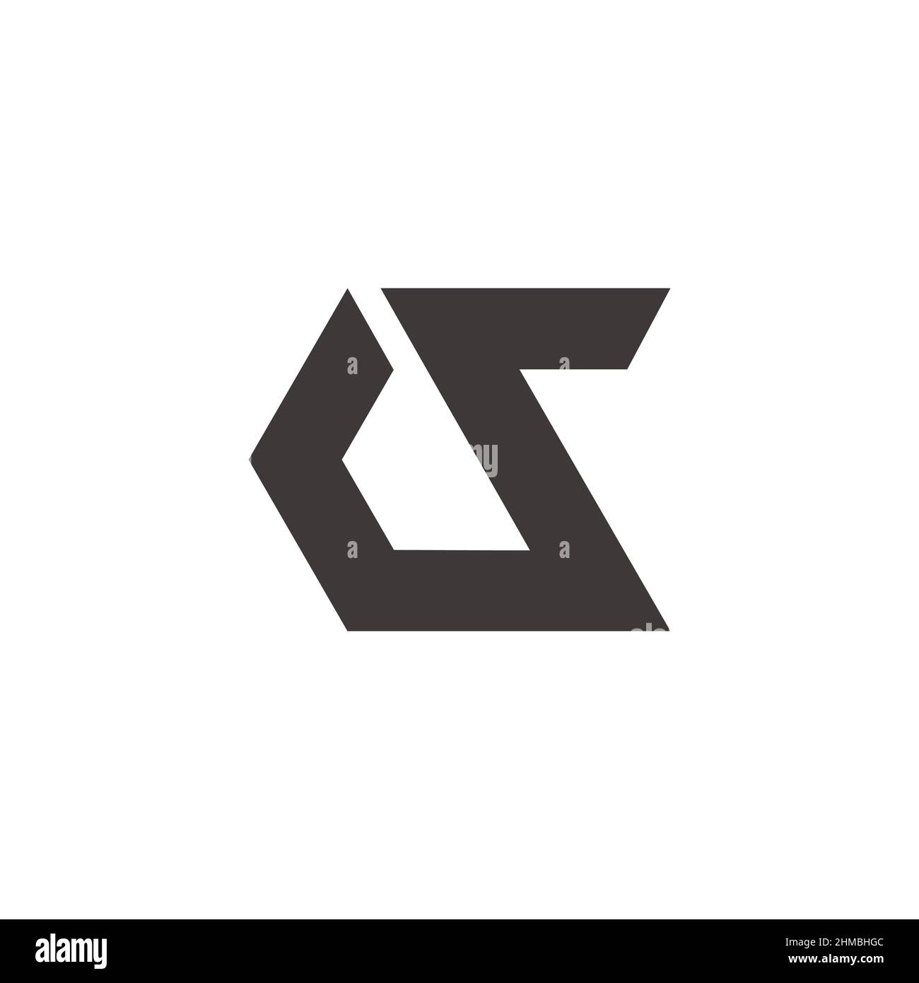 letter cz abstract geometric linked line logo vector Stock Vector