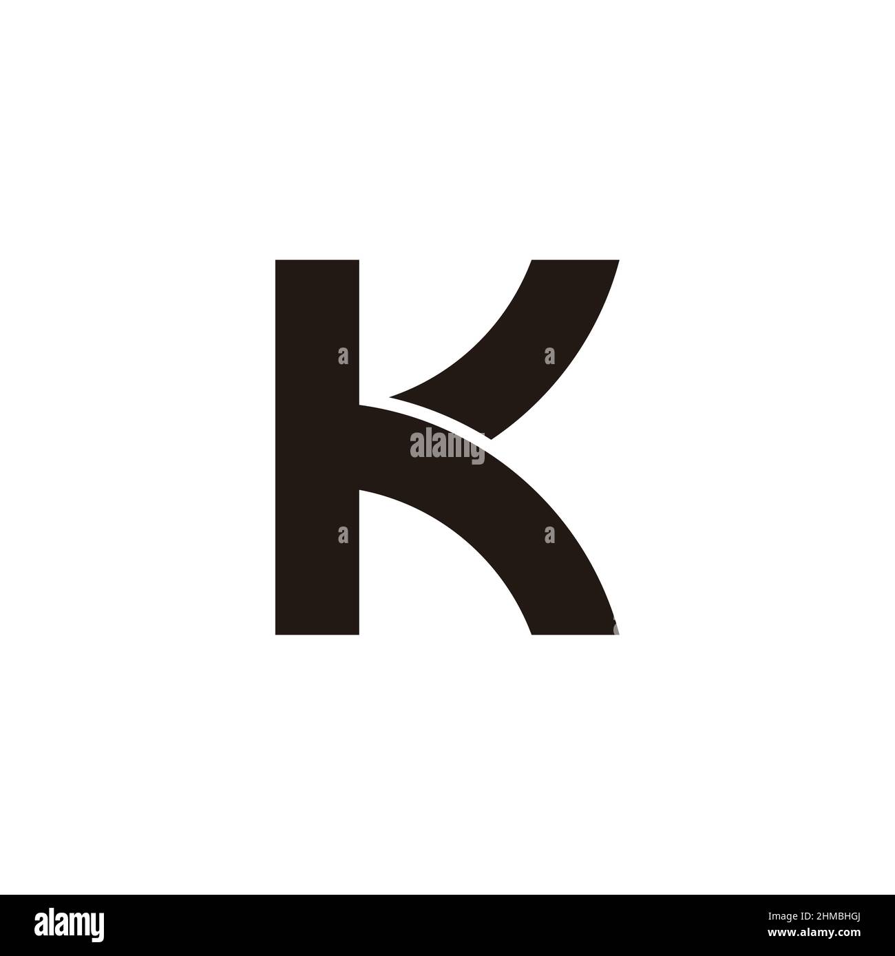 letter hk simple curves line geometric logo vector Stock Vector Image ...