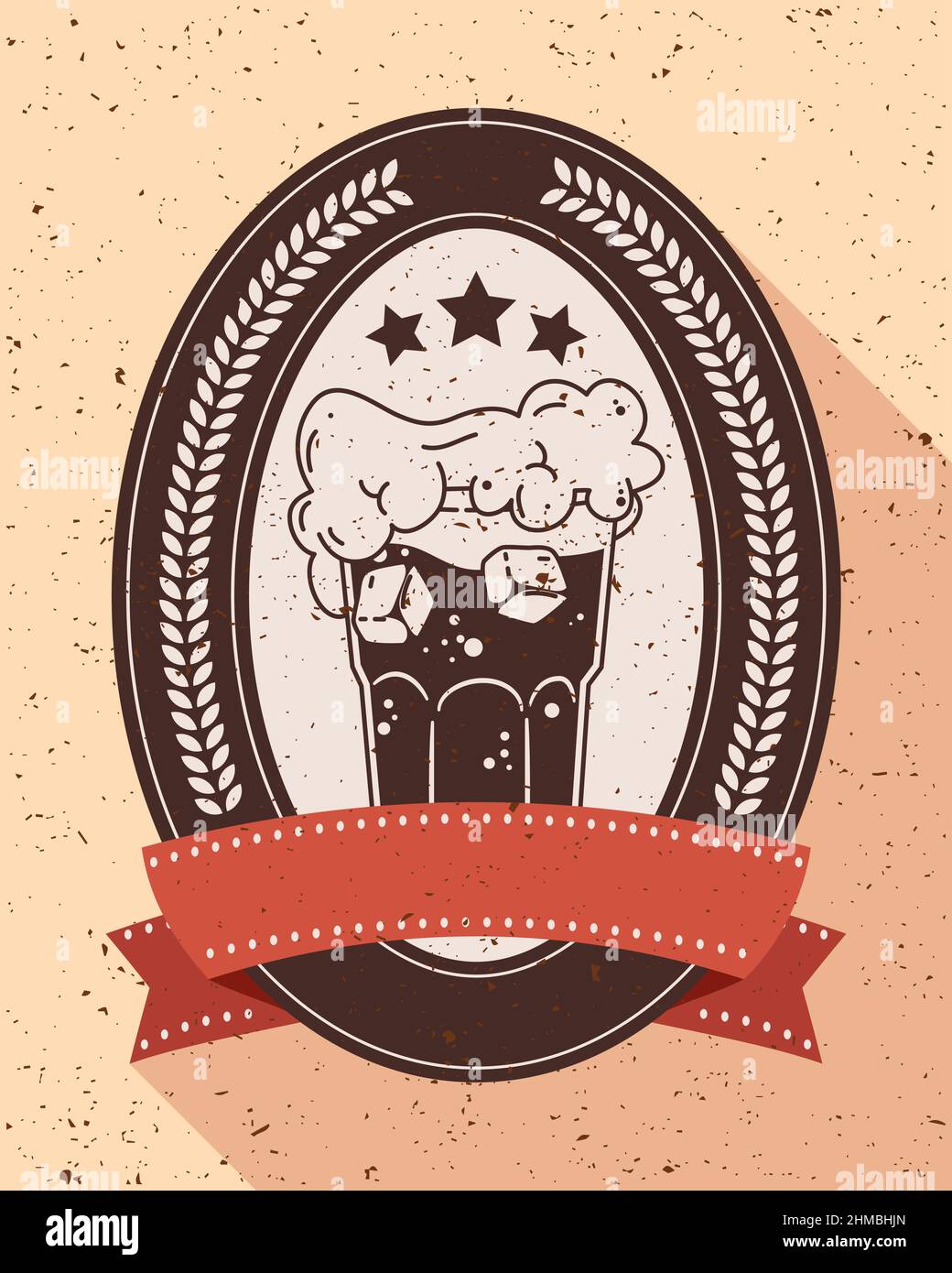 beer drink and ribbon label Stock Vector Image & Art - Alamy
