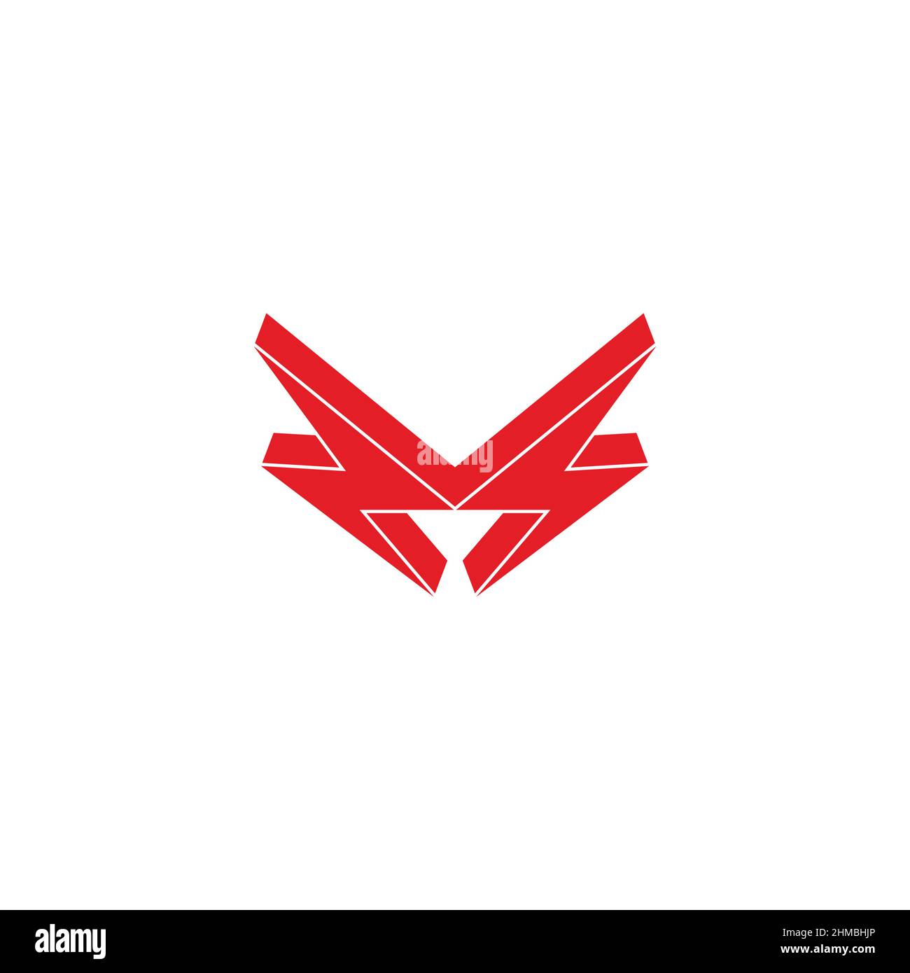 letter m electricity thunder flash linked logo vector Stock Vector