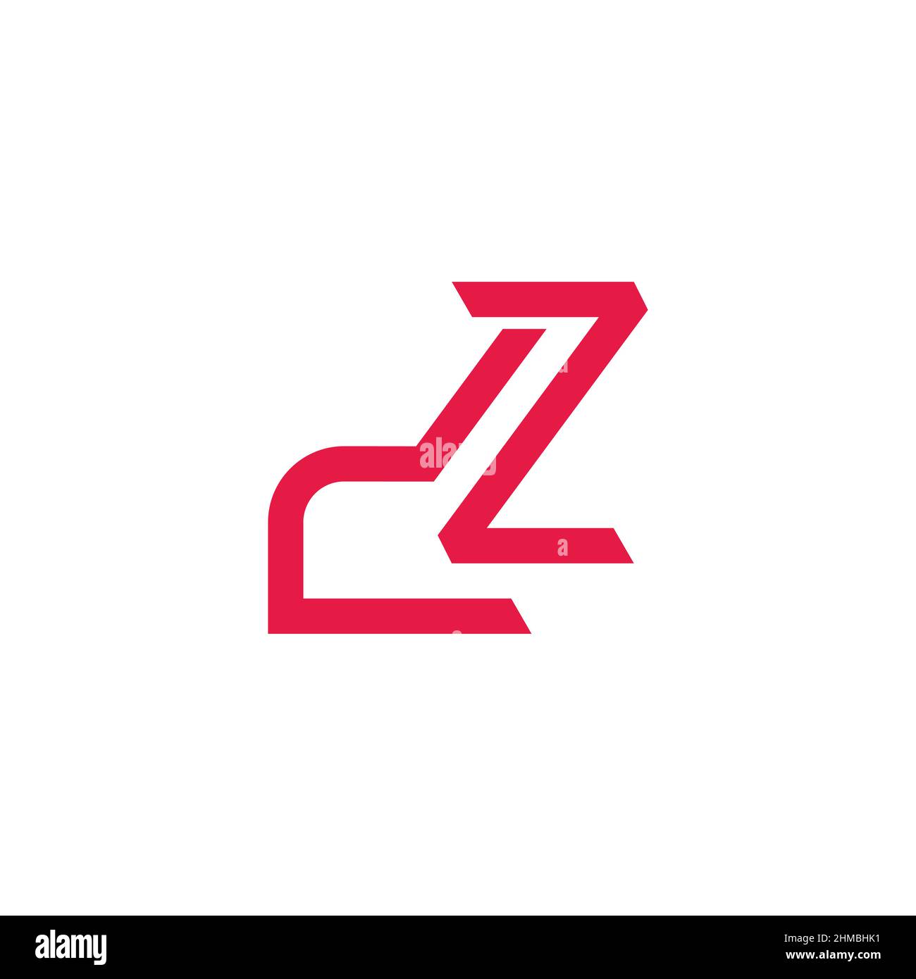 letters dz simple geometric movement motion logo vector Stock Vector