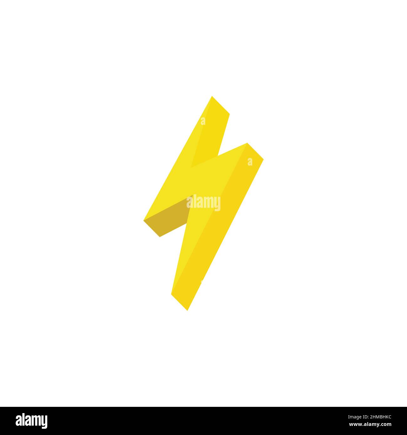 3d gradient flat thunder flash symbol vector Stock Vector