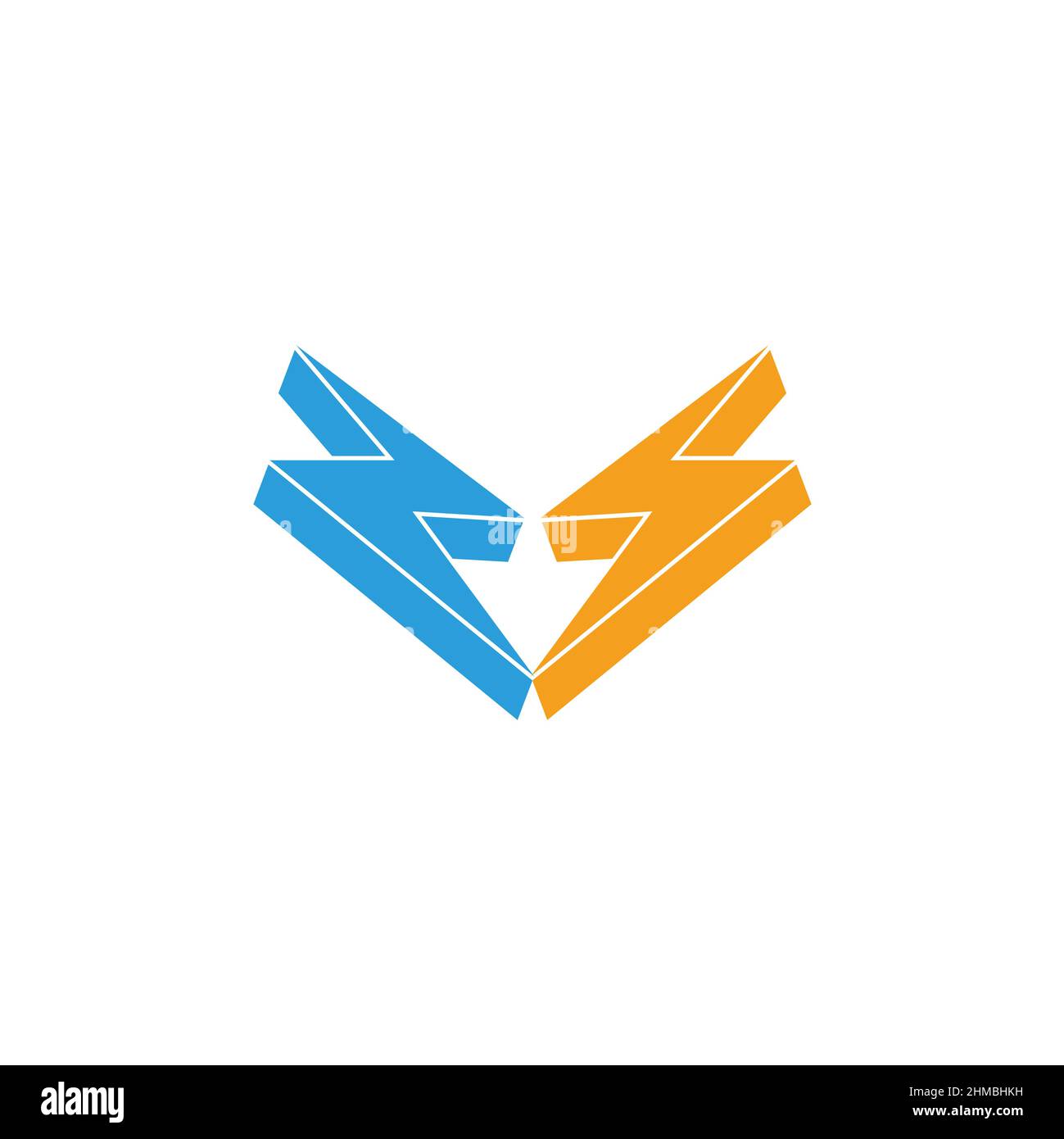 two flash colorful electronic neon colors logo vector Stock Vector