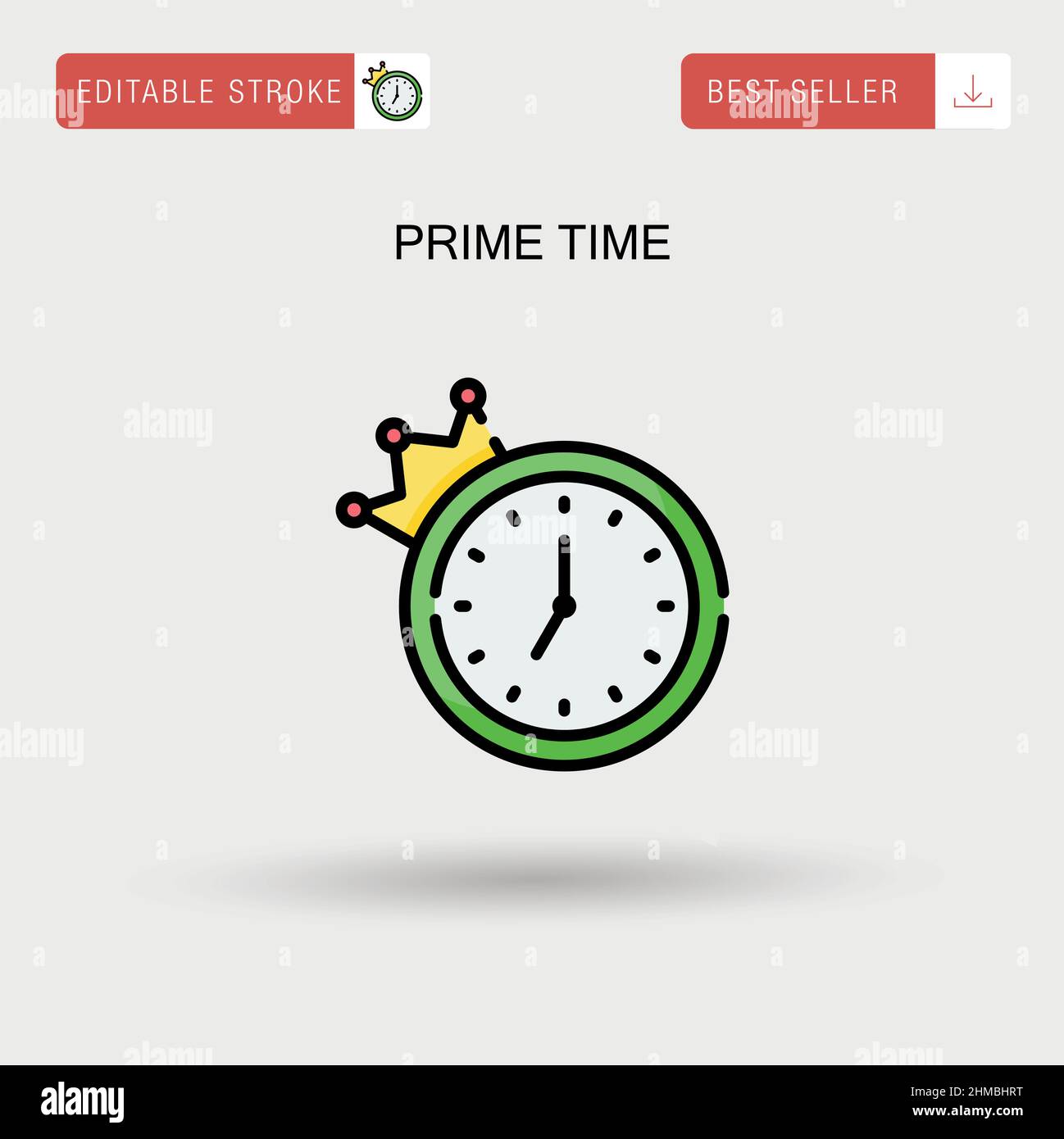 Prime time Simple vector icon. Stock Vector