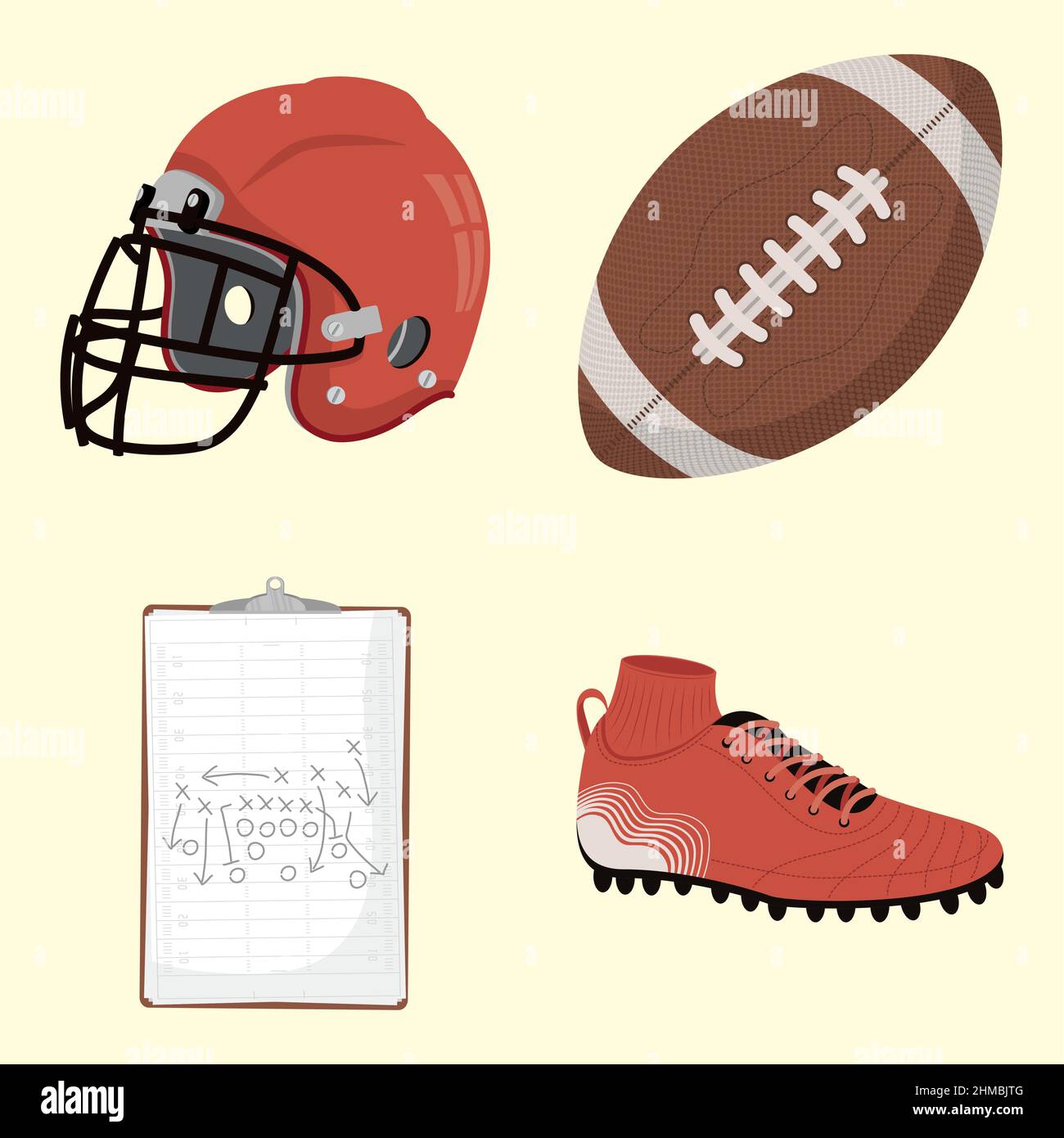 american football set four icons Stock Vector Image & Art - Alamy