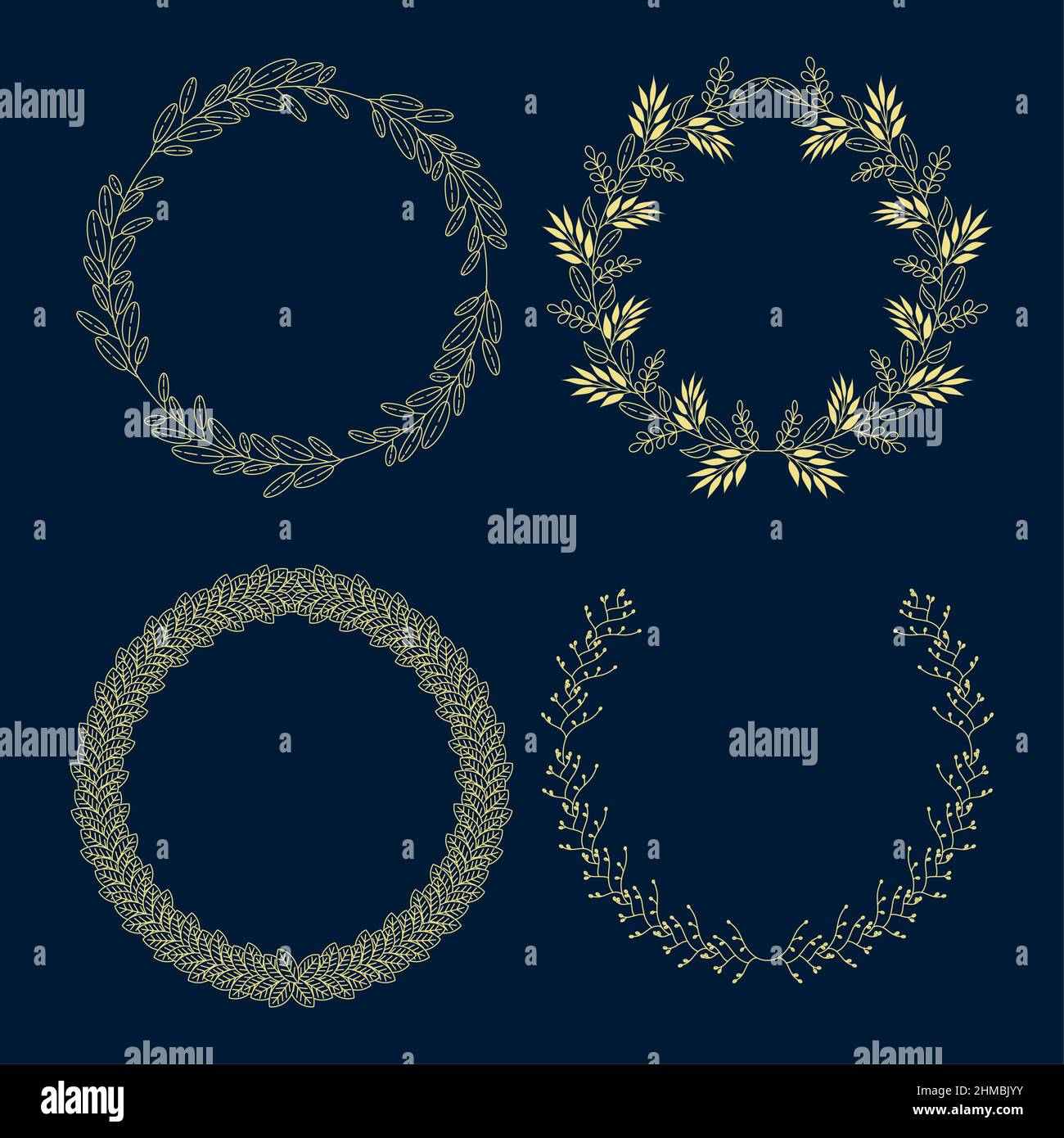 four laurel wreaths set icons Stock Vector Image & Art - Alamy