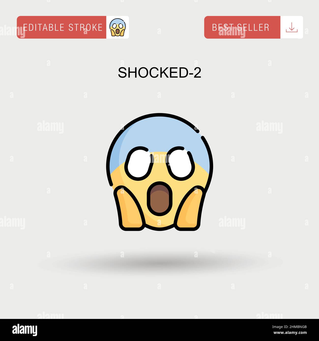 Shocked-2 Simple vector icon. Stock Vector