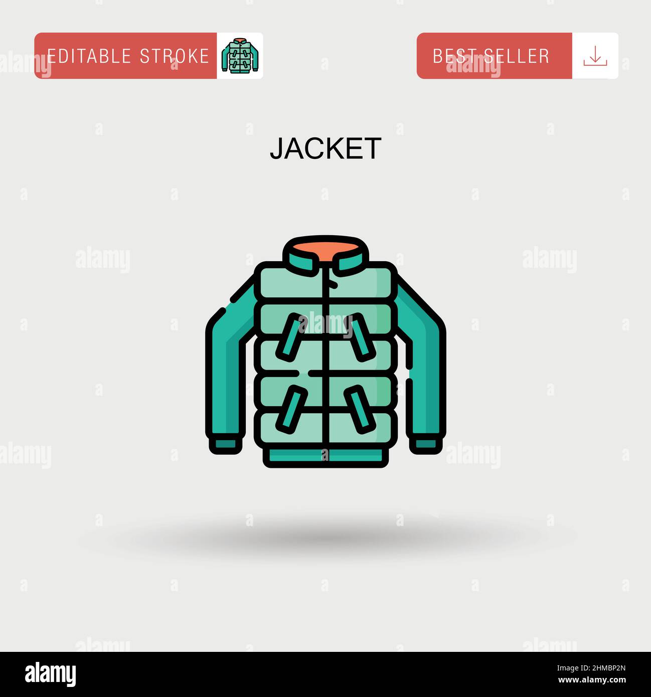 Jacket Simple vector icon. Stock Vector