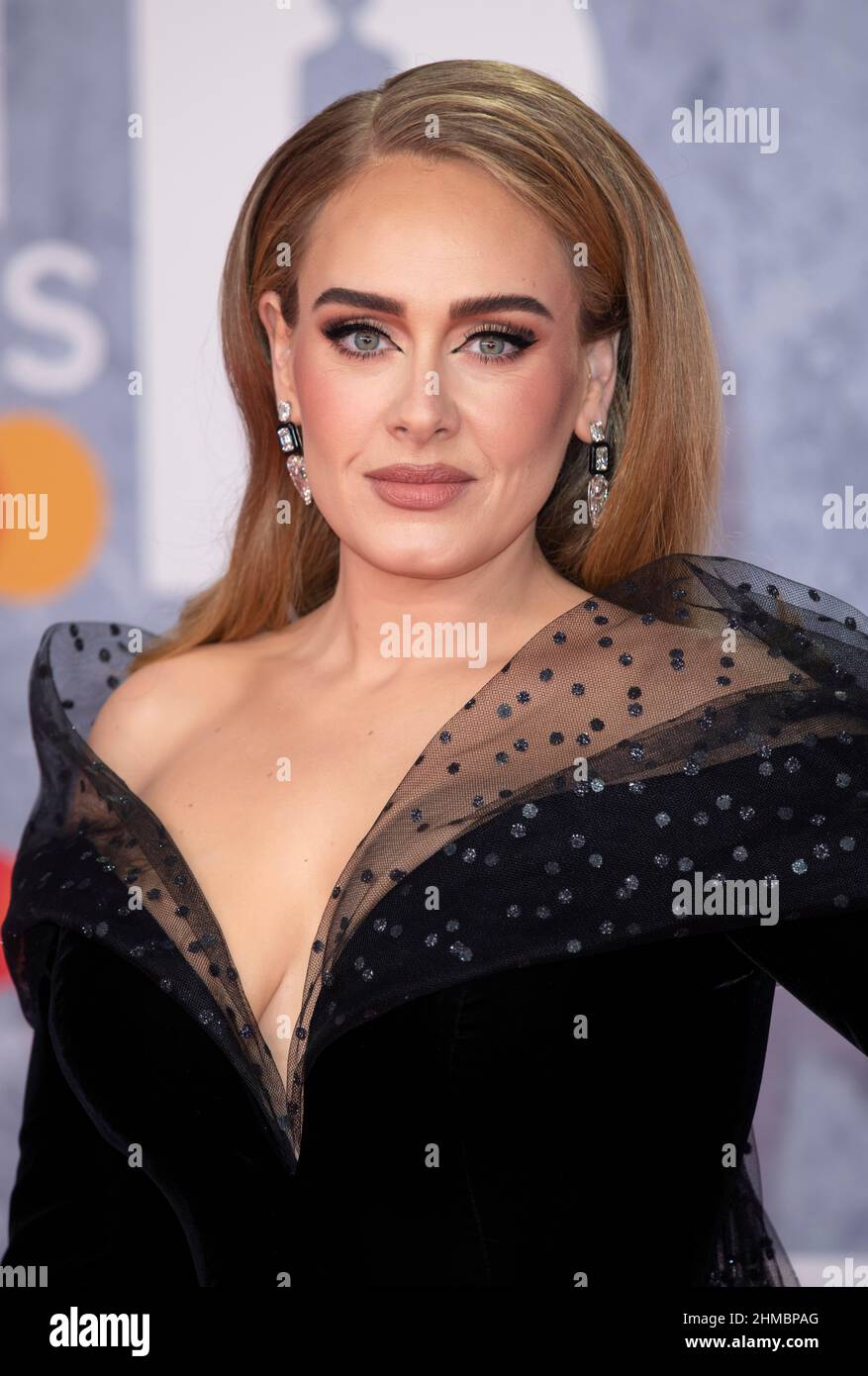 8th February, 2022. London, UK EDITORIAL USE ONLY Adele arriving at the BRIT Awards 2022 held at The O2, London. Credit: Doug Peters/EMPICS/Alamy Live News Stock Photo