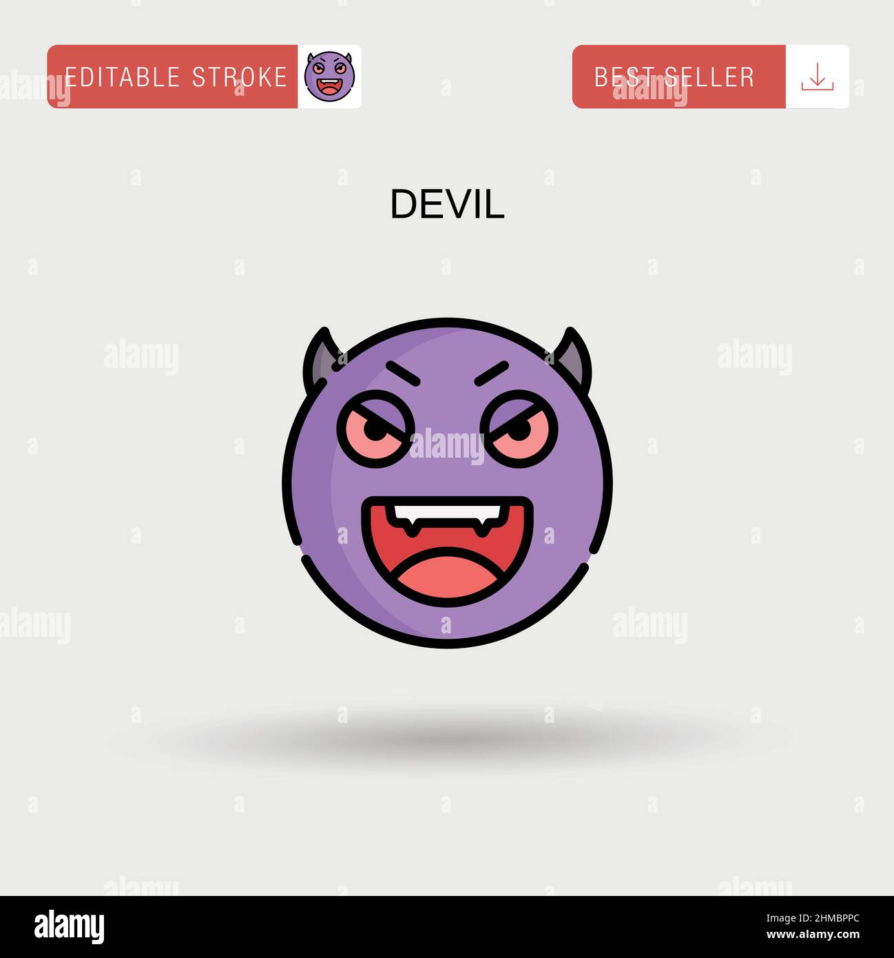 Devil Simple vector icon. Stock Vector