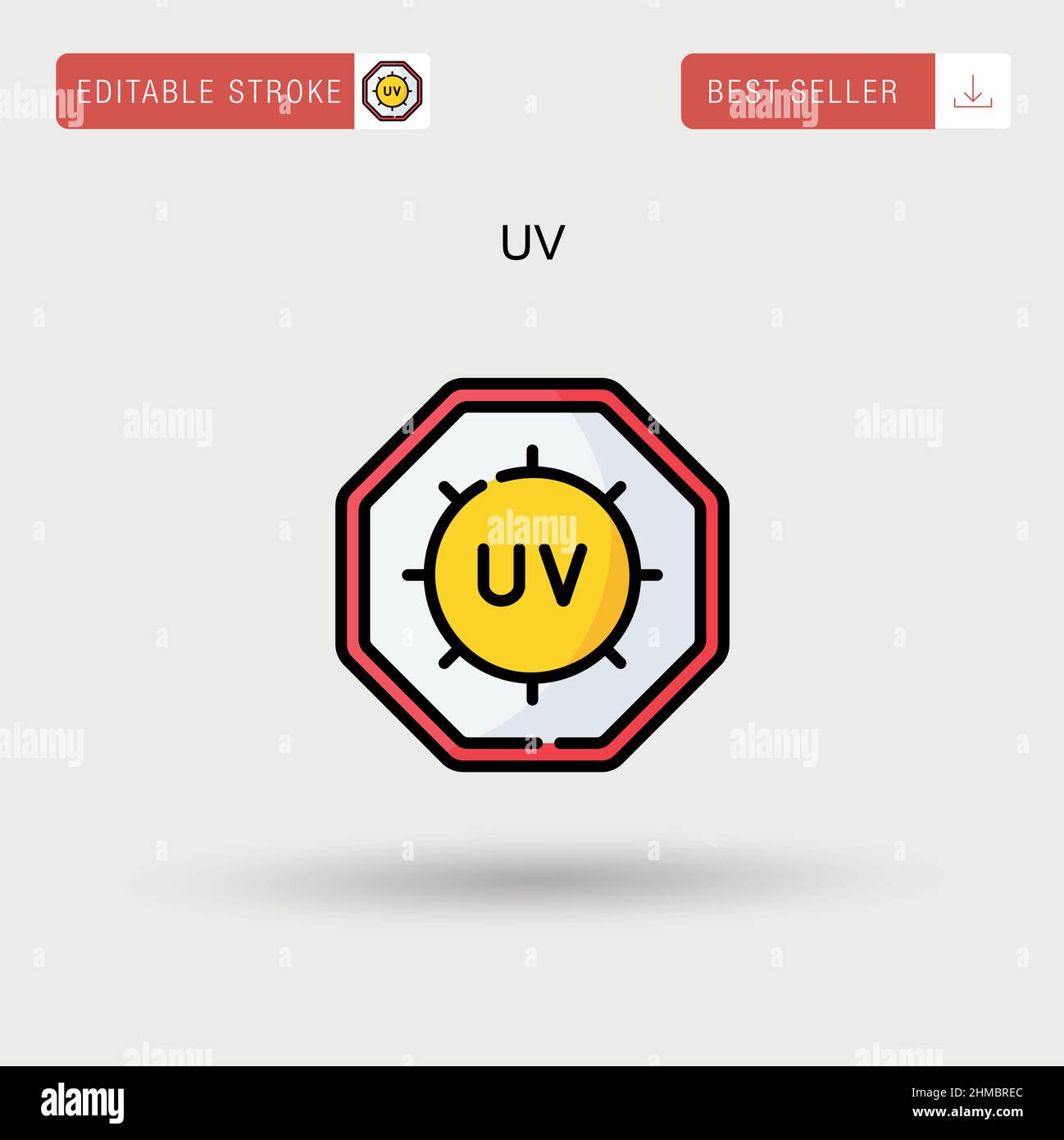 Uv Simple vector icon. Stock Vector