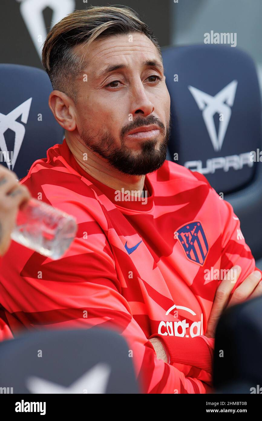 BARCELONA - FEB 6: Hector Herrera sitting on the bench during the La Liga match between FC Barcelona and Club Atletico de Madrid at the Camp Nou Stadi Stock Photo