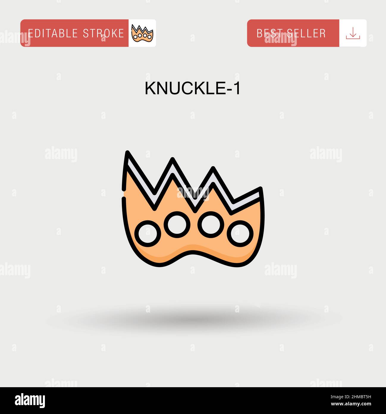 Knuckle-1 Simple vector icon. Stock Vector