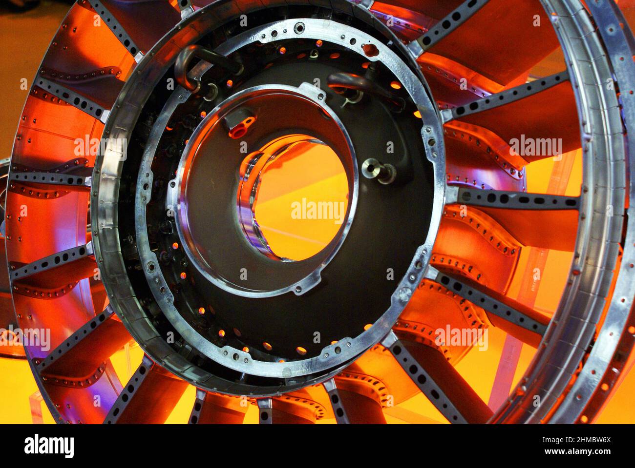 Aircraft engine fan component Stock Photo Alamy