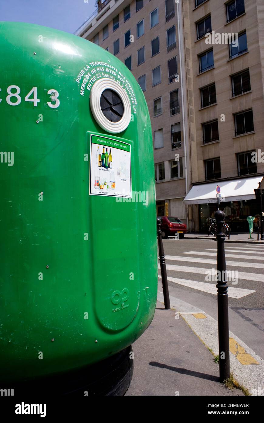 Glass recycling bin in Paris Stock Photo - Alamy